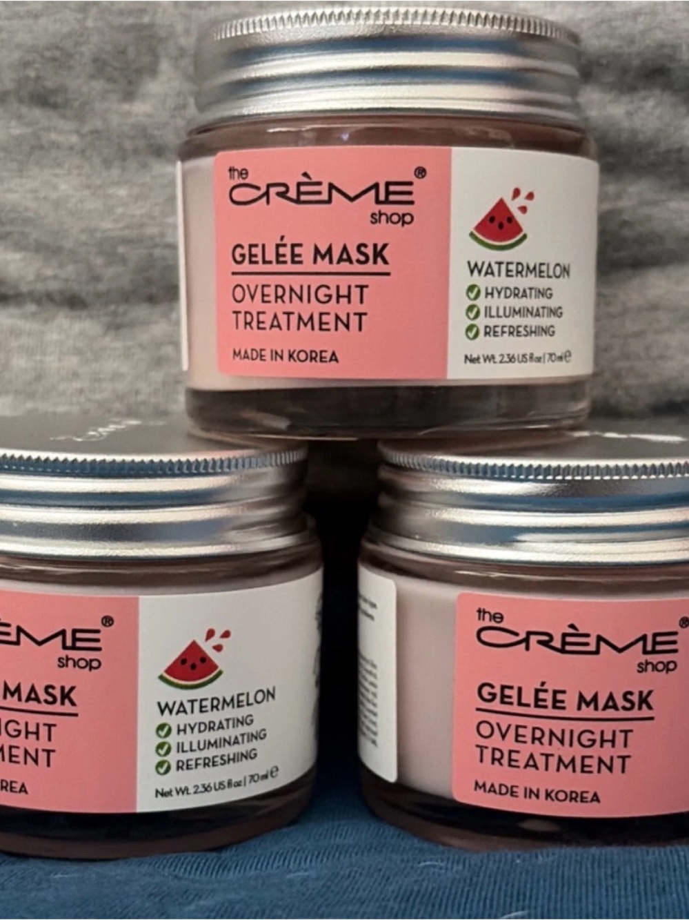 3! The Crème Shop Watermelon Gelée Overnight Mask - Hydrating Pink Treatment